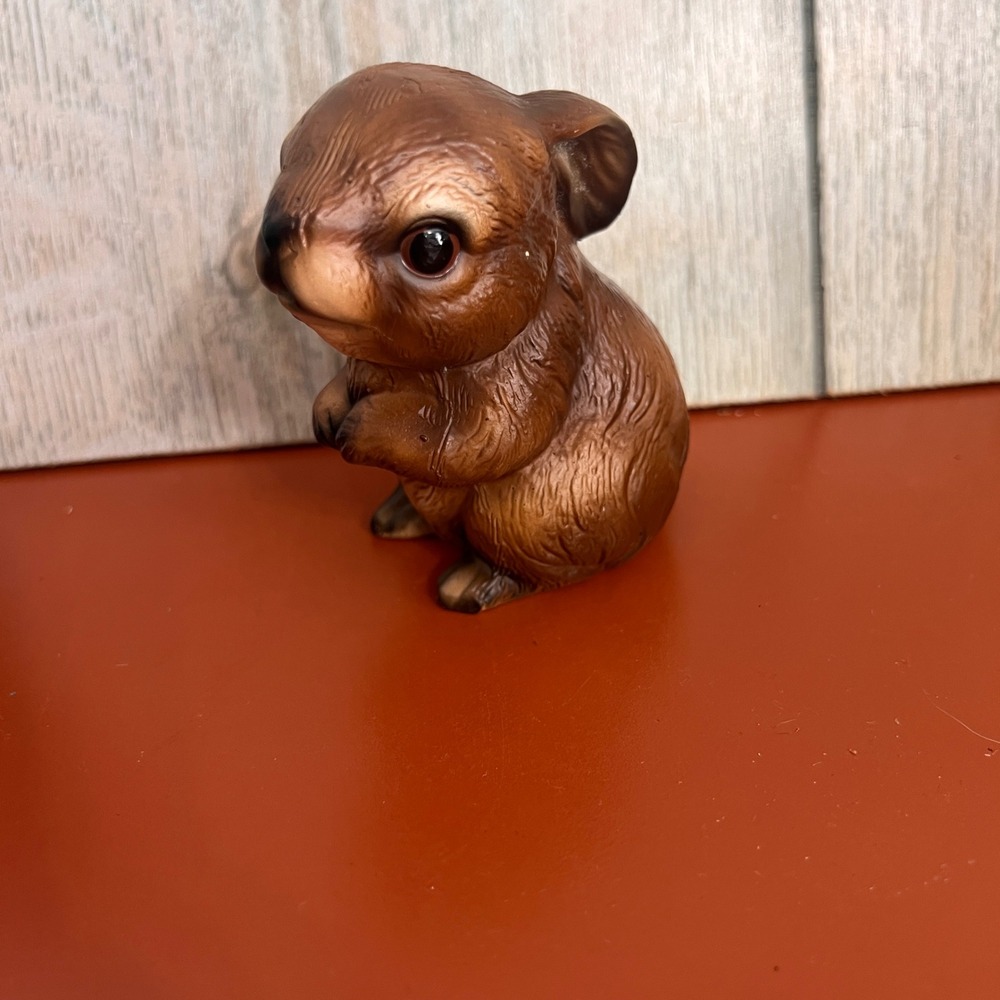 Vintage UCC Japan Ceramic Bunny Rabbit Figurine Brown Woodland Animal Decor